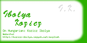 ibolya kozicz business card